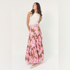 NWT Hutch Teigan Skirt in Olive/ Pink Lawn Cotton size Small